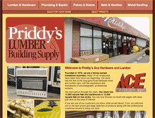 Tablet Screenshot of priddysacelumber.com